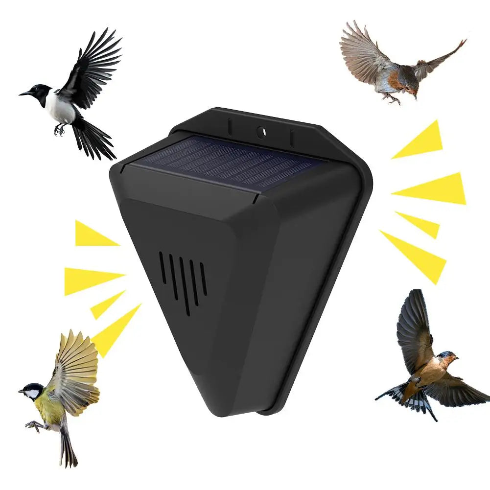 Bird Repellent Alarm Repeller Gardens Lawns Solar Animal Outdoor Crop Qme Black