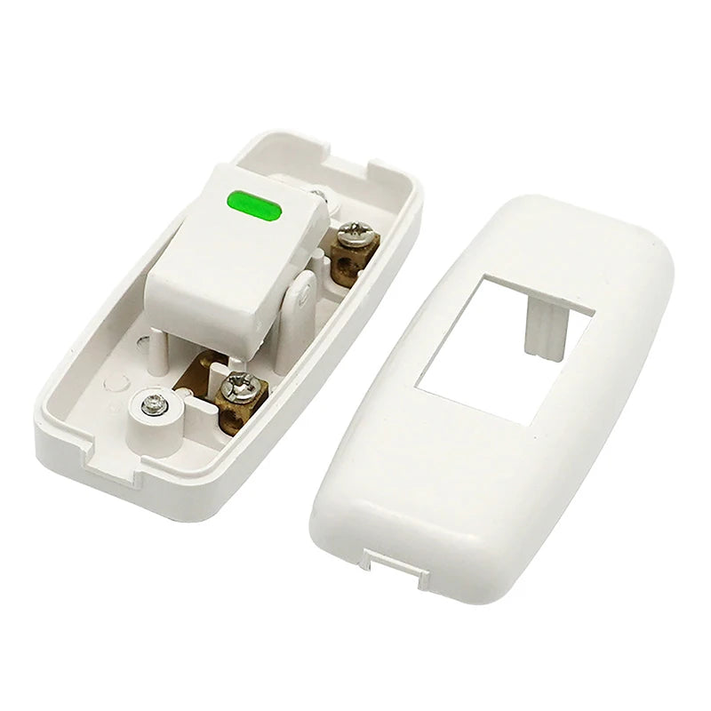 1Pc Light Switch For Home Classic White Inline ON/OFF Table Bedside Lamp Desk Light Cord Cable Switches Electrical Accessories. Qme