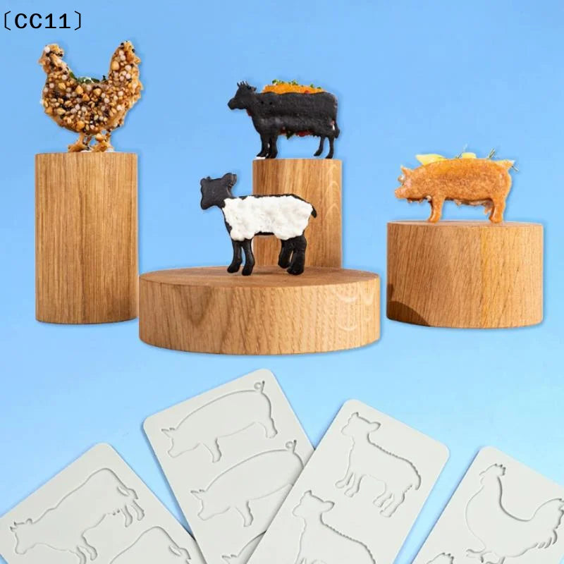 Animal Theme Silicone Mold Pad Pig Cow Sheep Chicken Fondant Dessert Qme