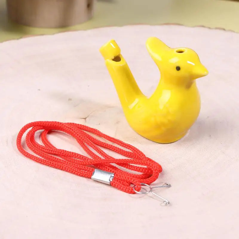 1 Bird Whistle Water Musical Ceramic Colorful Animal Shape Early Qme Yellow