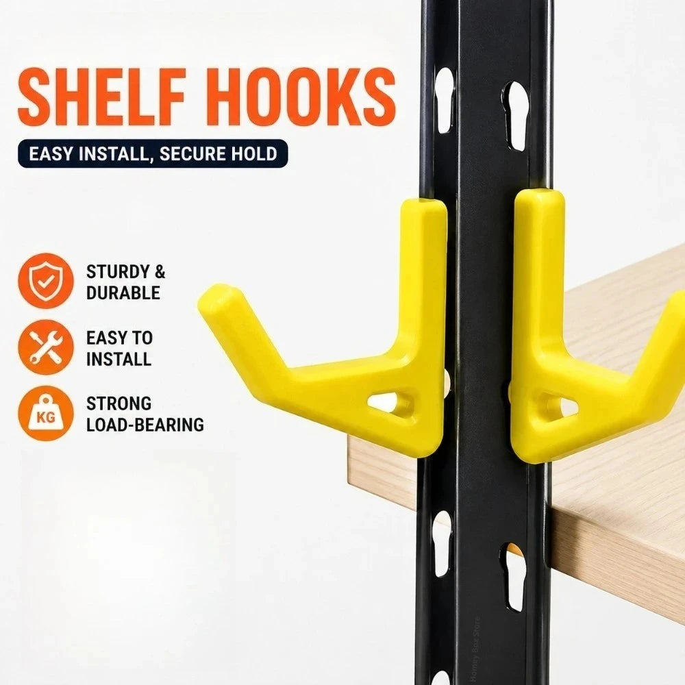 3/6/9Pcs Heavy Duty Shelf Support Hooks 10.3mm Hole Spacing Universal Auxiliary Fittings For Garage Warehouse Storage Racks Qme