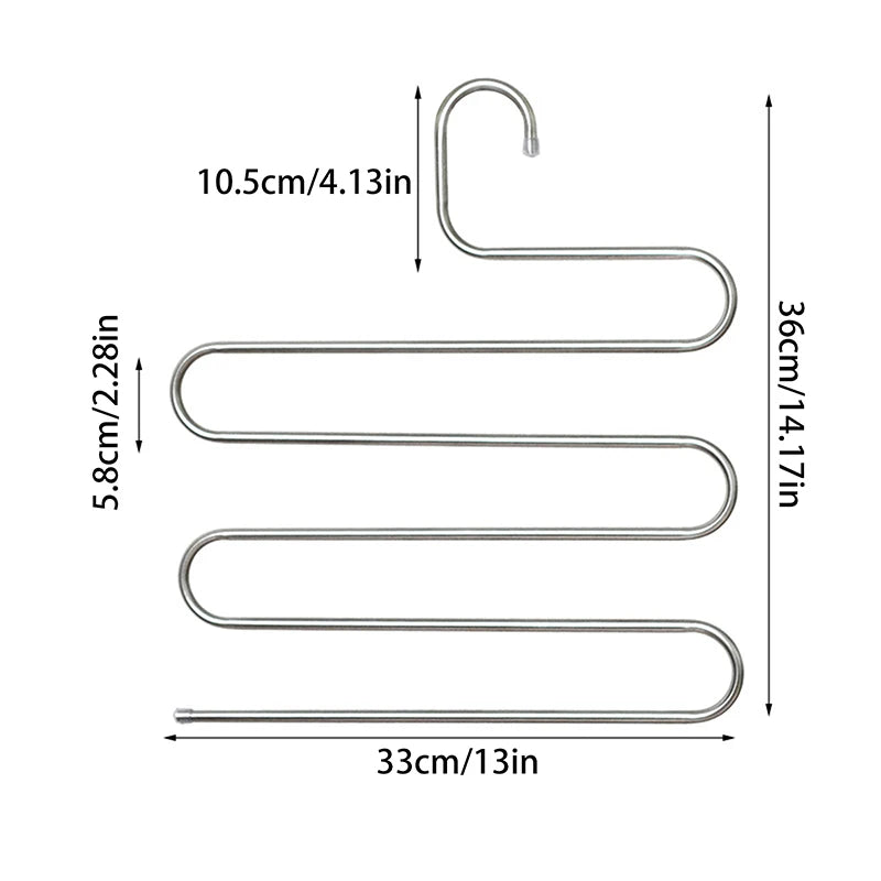 5 Layers Multi-functional Clothes Hangers Non-slip Pant Storage Rack Cloth Rack With Multiple Functions For Hanging And Storage Qme 1pcs