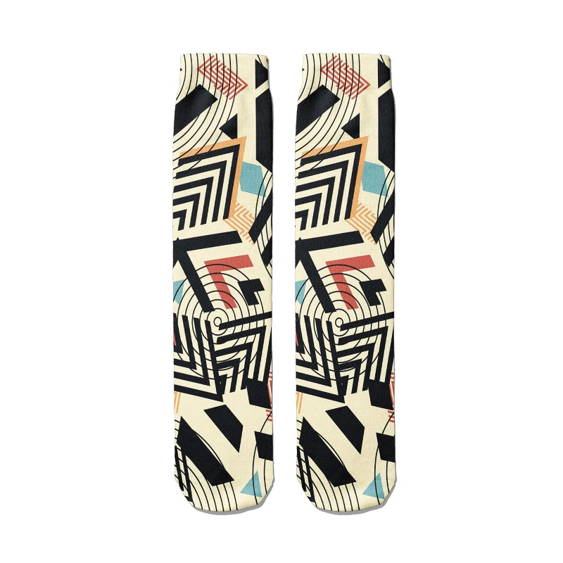 Classic Women Socks Casual Comfortable Puzzle Happy Business Party Qme style10 One Size