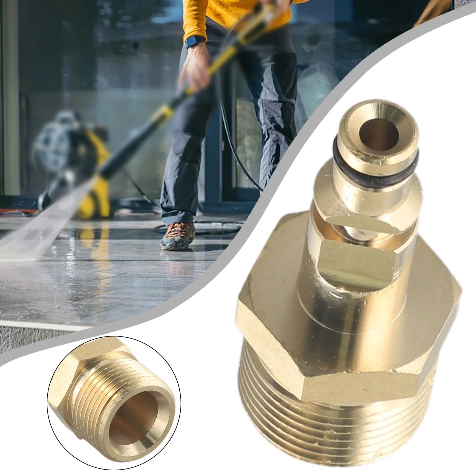 M22 Adapter Solid Brass Adapter For K Series Hose Quick Connector High Pressure Washer Hose Pipe Quick Connector Convert Tool Qme Default Title