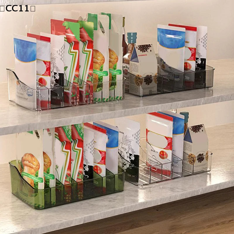 Large Capacity Spice Rack Transparent Divided Cosmetic Food Storage Qme