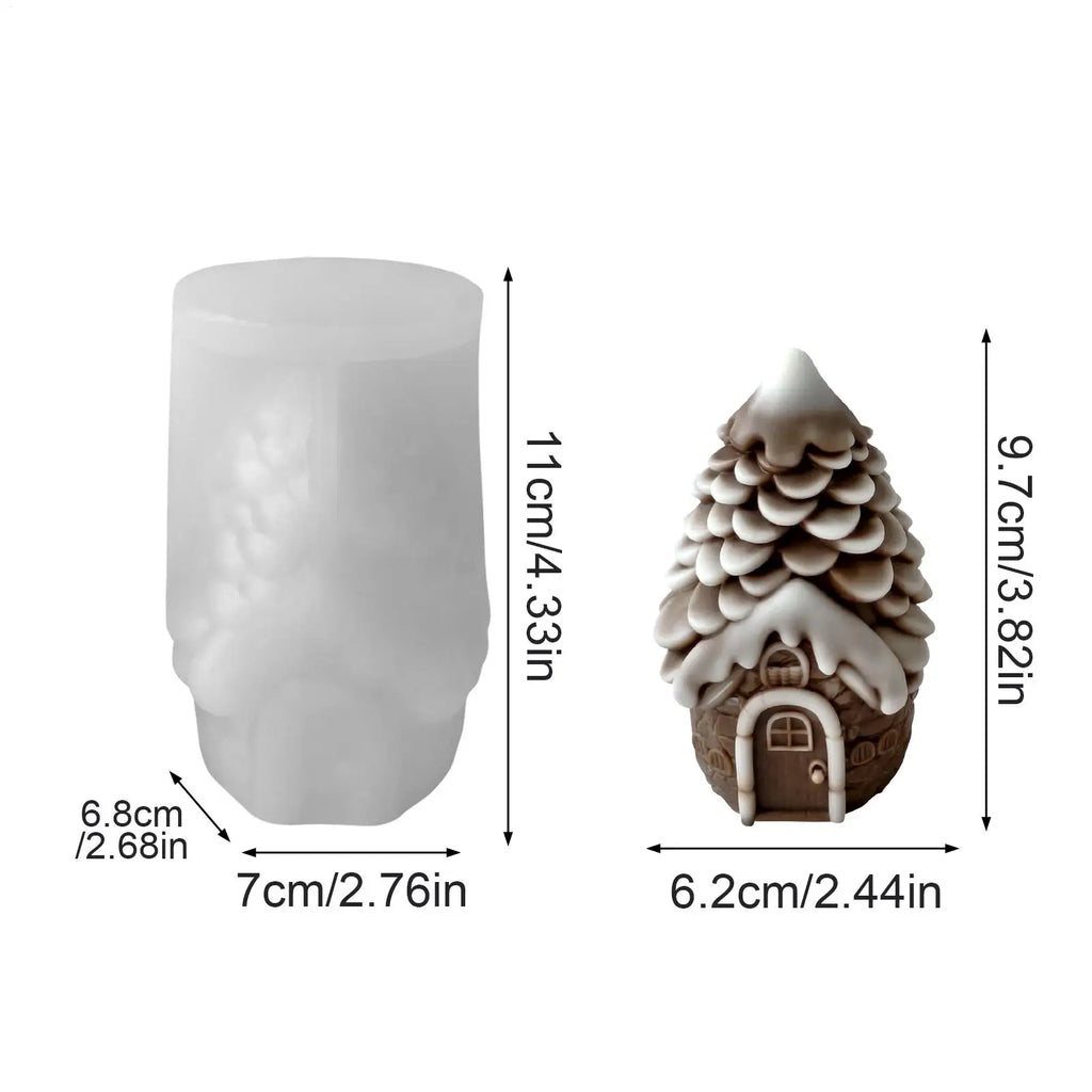 Christmas Molds For Candles Pine Cone House Casting Mould Home Decor Cement Moulds For Epoxy Resin Plaster Soap Party Planners Qme
