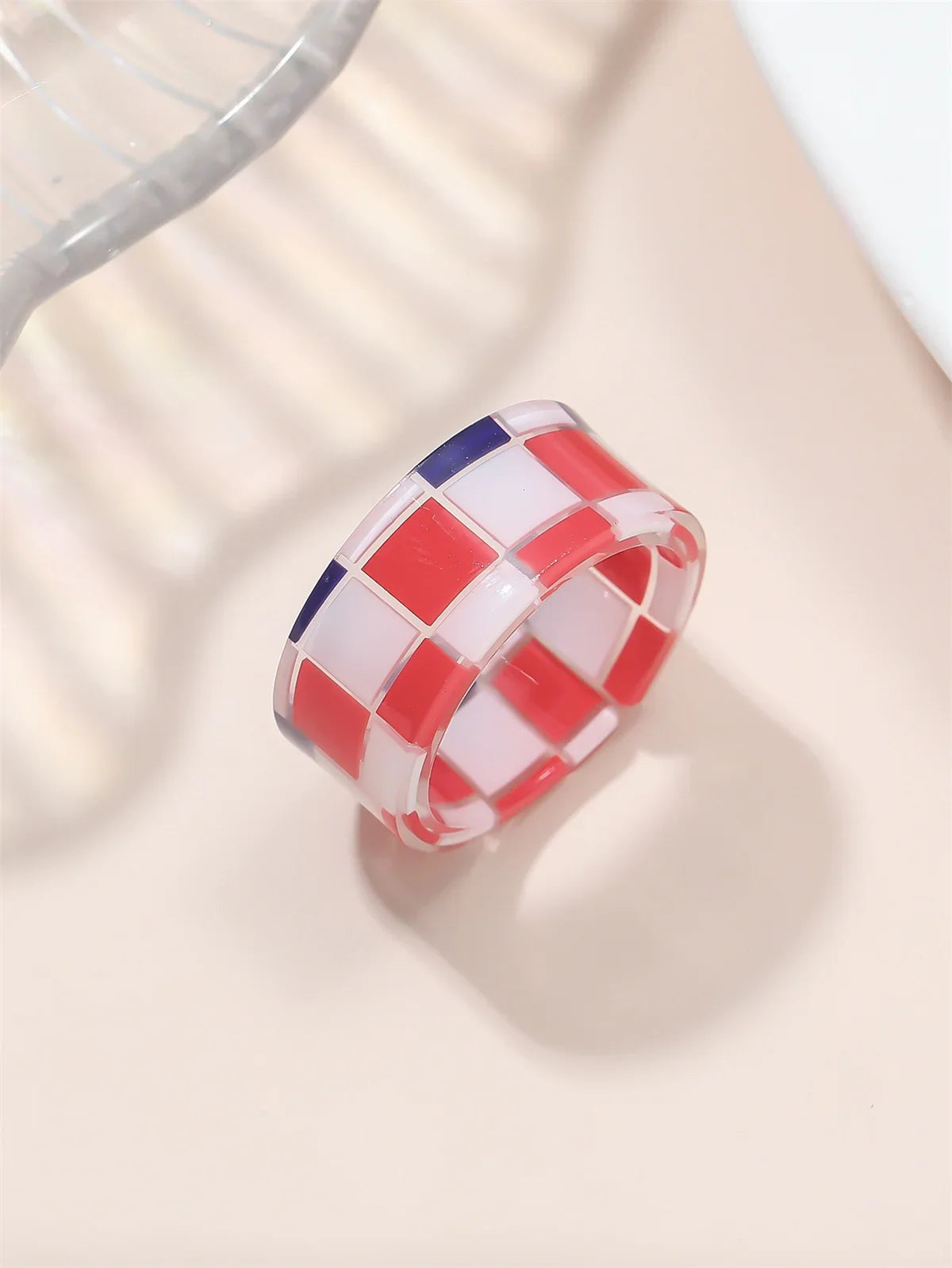 Japan Korea Plaid Opening Acrylic Resin Bangle For Women Exquisite Chunky Bracelet Wrist Jewelry Colorful Rings Wholesale Femme Qme 8