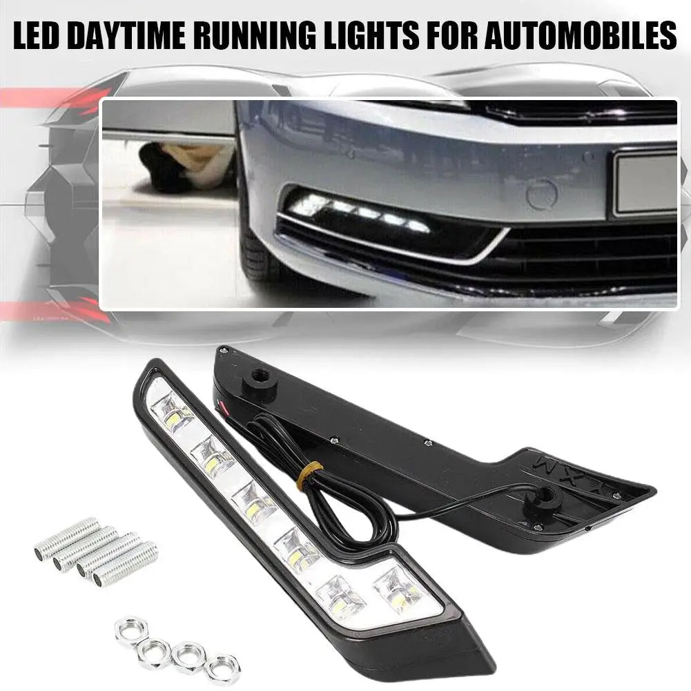 CAR Daytime Running Lights L shaped Driving Lamp Daytime Running Fog Light Waterproof Car LED Lamp Car Accessorie Qme