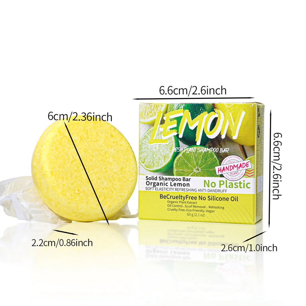 Fresh Lemon Essential Oil Soap Hair Washing Handmade Control Dandruff Qme