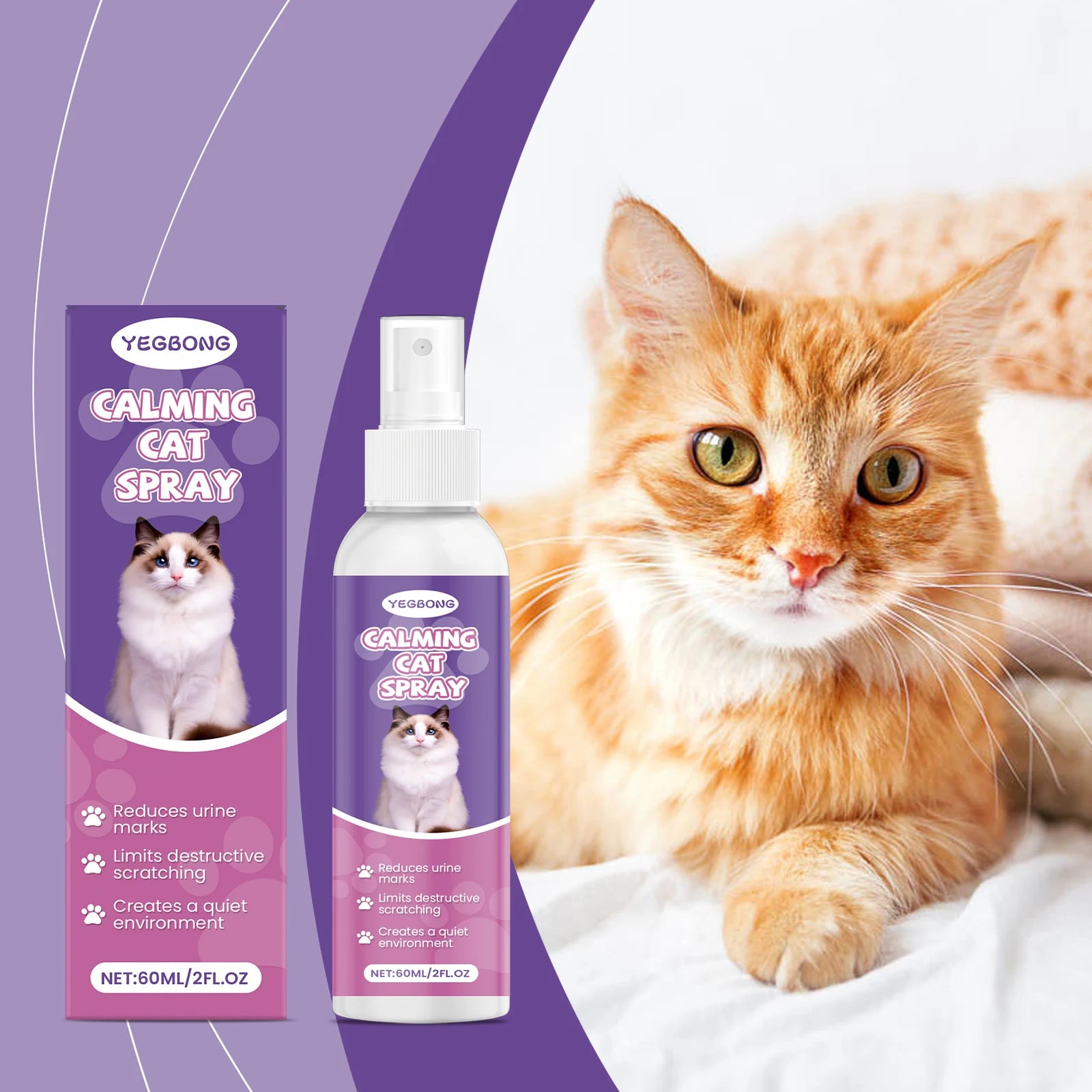Pet Inducing Agent Prevent Scratching Soothing Emotions Relief Stress Anti-Anxiety Natural Pets Calming Spray Training Supplies Qme