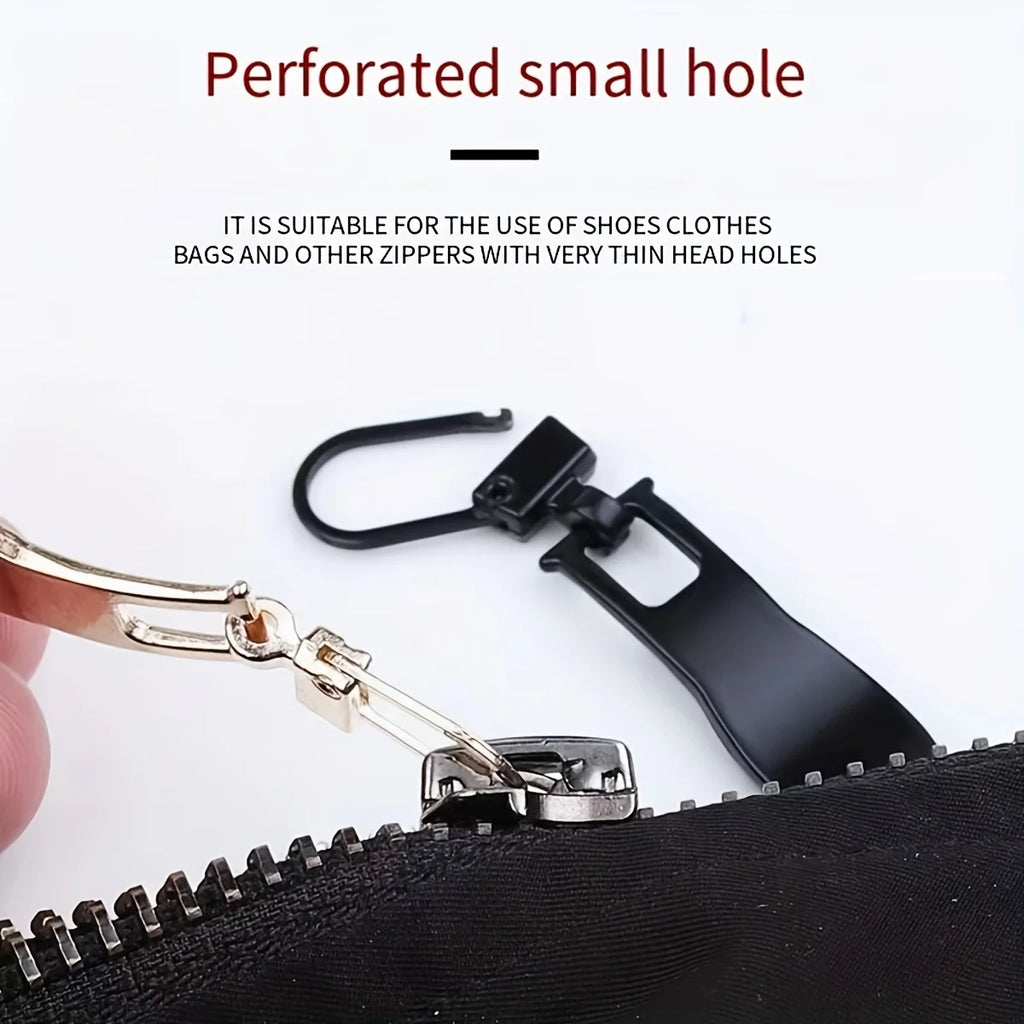 15pcs Wave Zipper Replacement Repair Head Handle Suitable for Luggage, Clothing, Jackets, Backpacks, Boots, Silvery/Golden Qme