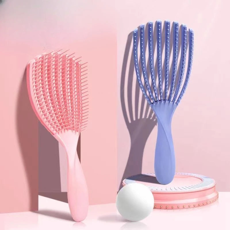 Hair Brush Octopus Hairbrush Pink Massage Detangler Brush For Curly Hair Thick Hair Care Hairbrush Styling Tools Qme
