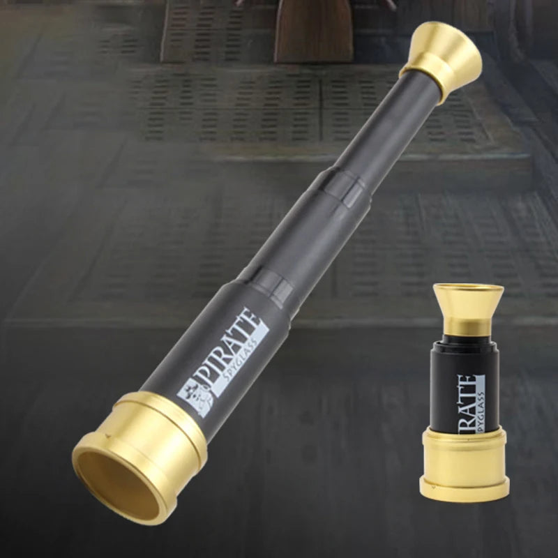 Power HD Mini Telescopic Focusing Pirate Telescope Three Stage Qme golden