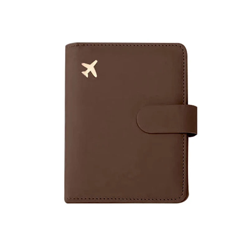 Multifunctional Passport Storage Bag Wallet Multi-layer Card Leather Protective Cover Portable Document Passport Storage Clip Qme BROWN