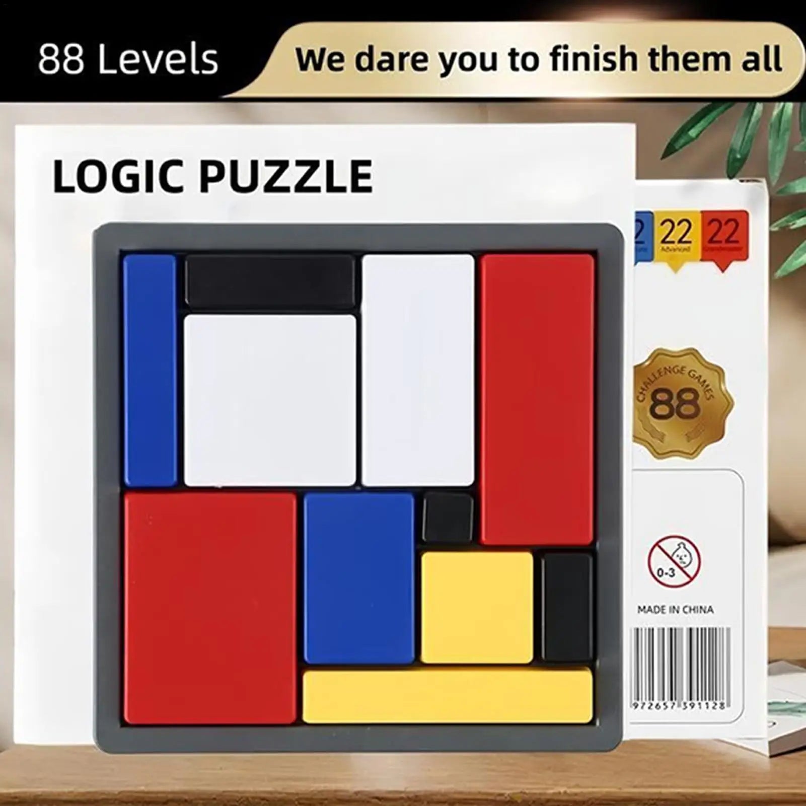NEW Logic Brain Teaser Puzzles for Kids Intelligence Development Toy with 88 Challenges Mind Challenge Puzzles Blocks for Kids Qme