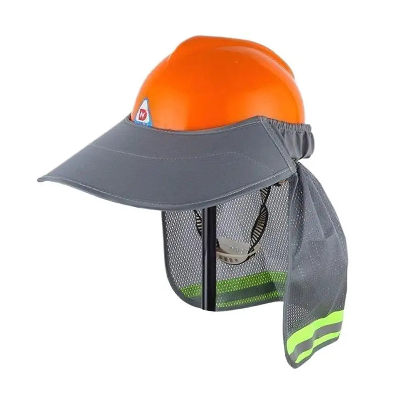 Summer Sun Shade Safety Hard Hat Neck Shield Helmets Reflective Brim Qme