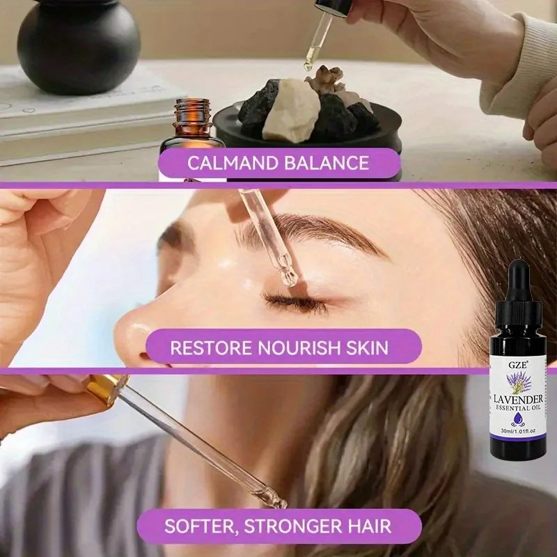 GZE Lavender Essential Oil - Natural Lavender Essential Oil for Light Beige and HairCare, DlY & Diffuser, Premium Essential Oil Qme