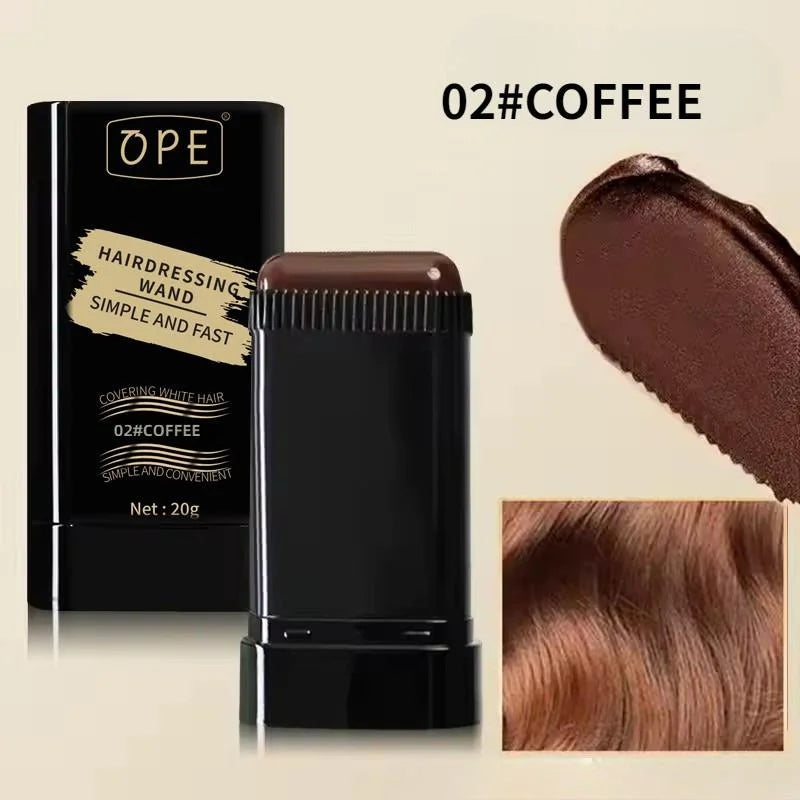 3-Color Portable Hair Dye Stick Comb Waterproof Sweat-proof Rotating Qme 02 COFFEE