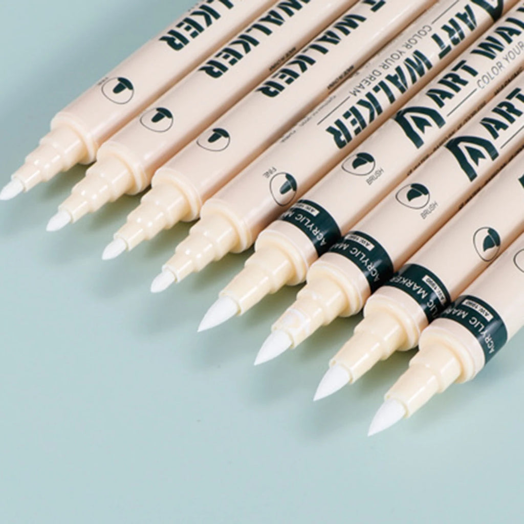 4Pcs Art Dual Tip Acrylic Black/White/Gold/Silver Paint Marker Pens, Suitable For Rock Painting,Glass, DIY Process Paint Set Qme