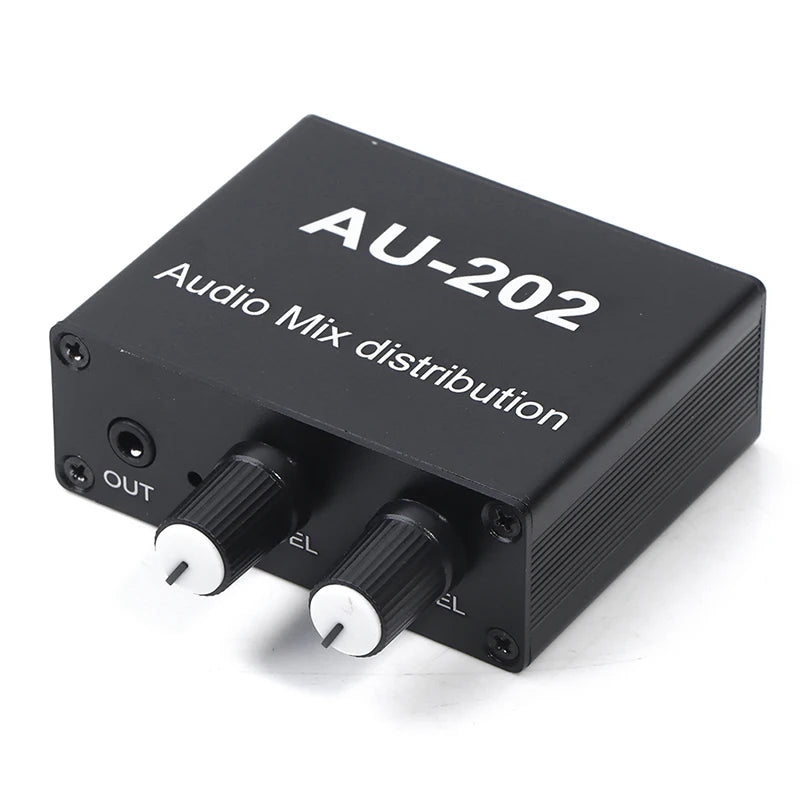 Stereo Mixer Audio Distributor Headphone External Power Volume Qme