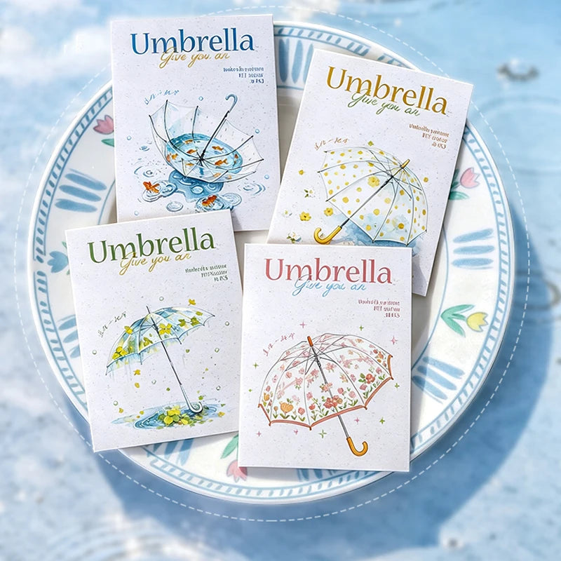 Spring Floral Umbrella Die-cut Stickers, Rainy Themed Journal Collage Supplies, Decorative Stickers for Cups, Greeting Cards Qme ALL