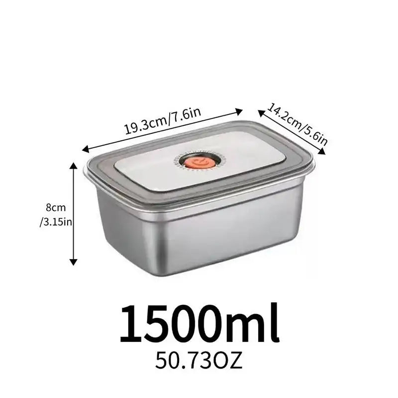 Stainless Steel Camping Lunch Box Sealed Leak-proof Bento Microwave Qme 1PC 1500ML