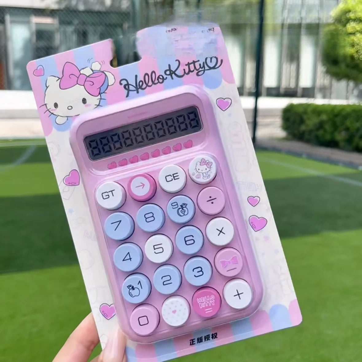Hello Kitty Cartoon Calculator Cute and Portable Flip-Top Mirror Calculator Small Mini Makeup Mirror Qme 3