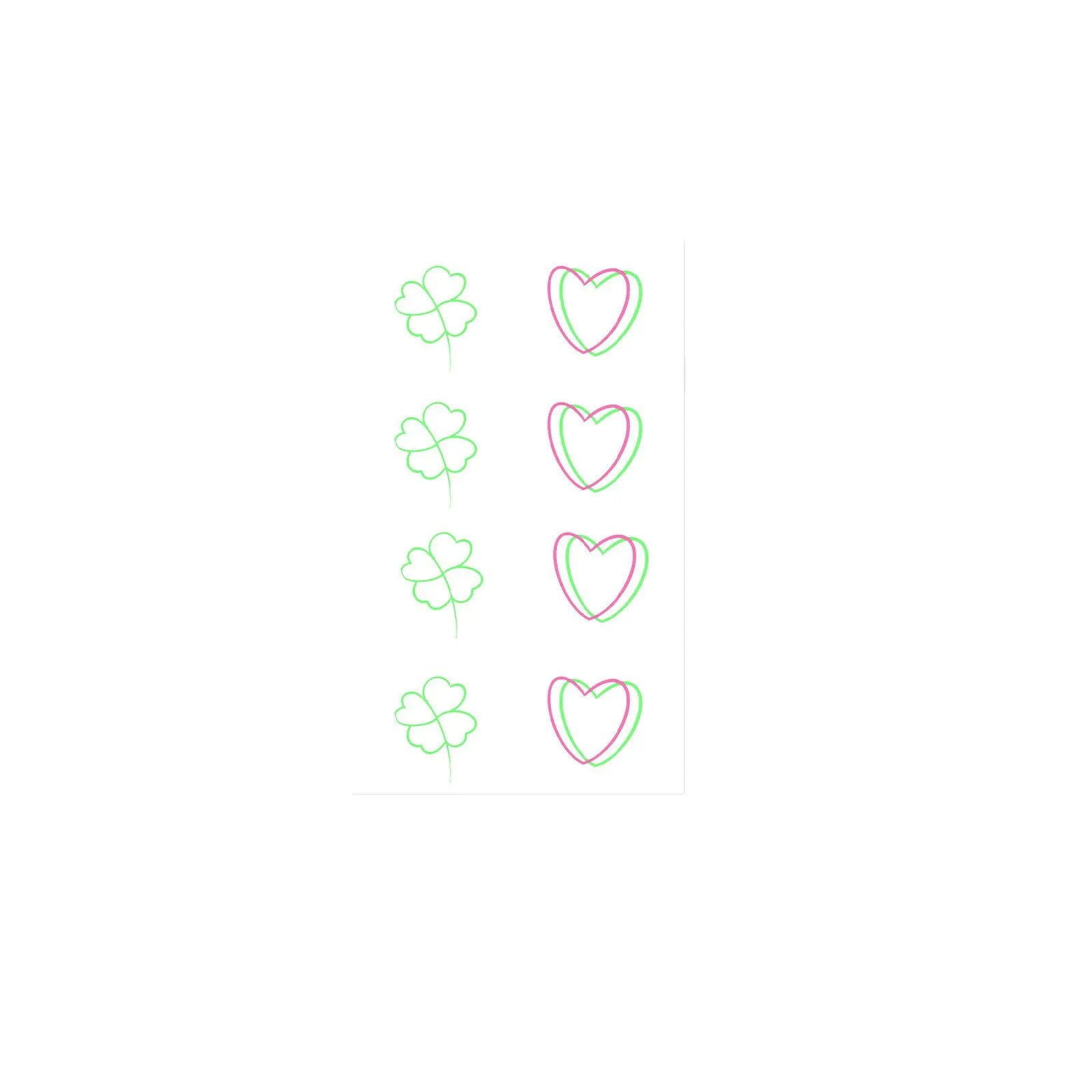 Red Green Heart Clover Tattoo Sticker Temporary Tattoo for Fingers Waterproof Long Lasting Fresh Lucky Style for Women Girls Qme