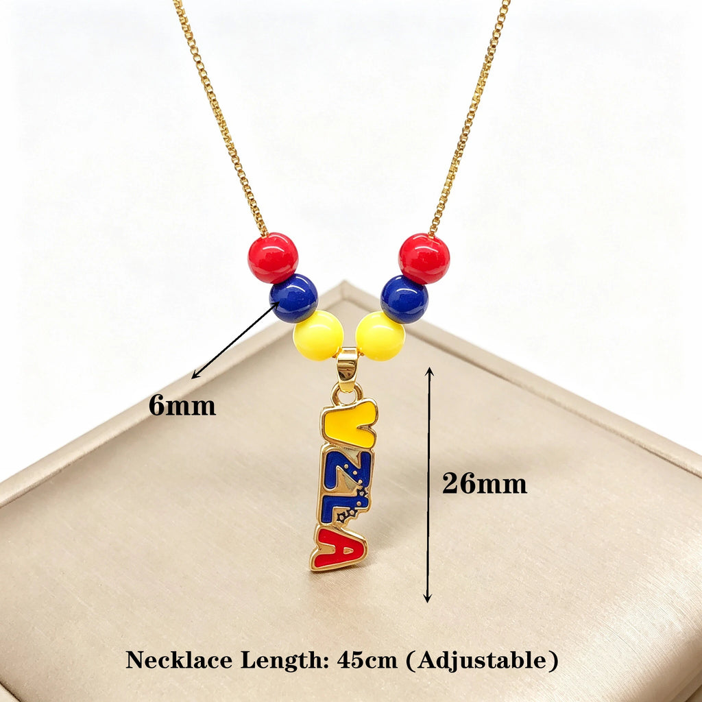 Hot Sale Enamel Art Venezuela Colombia Flag Cross Violin Bird Necklace Gift for Man Woman Daily Party Patriotic Jewelry Choker Qme