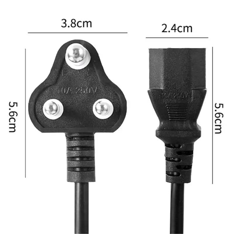 D Plug IEC320 C13 India Power Cord Performance 10A 250V Suitable Qme 1PCS
