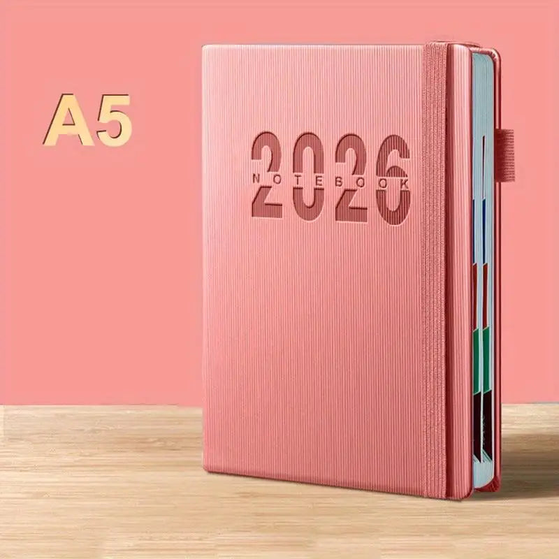 2026 Daily Monthly Planner Colorful Mark Hardcover Leather Day 400 Qme Pink