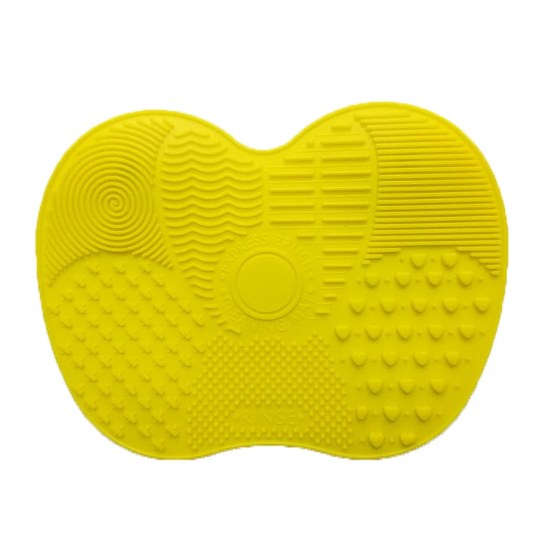 Scrubbing Pad Cosmetic Brush Cleaning Silicone Suction Cup Apple Qme Yellow-S