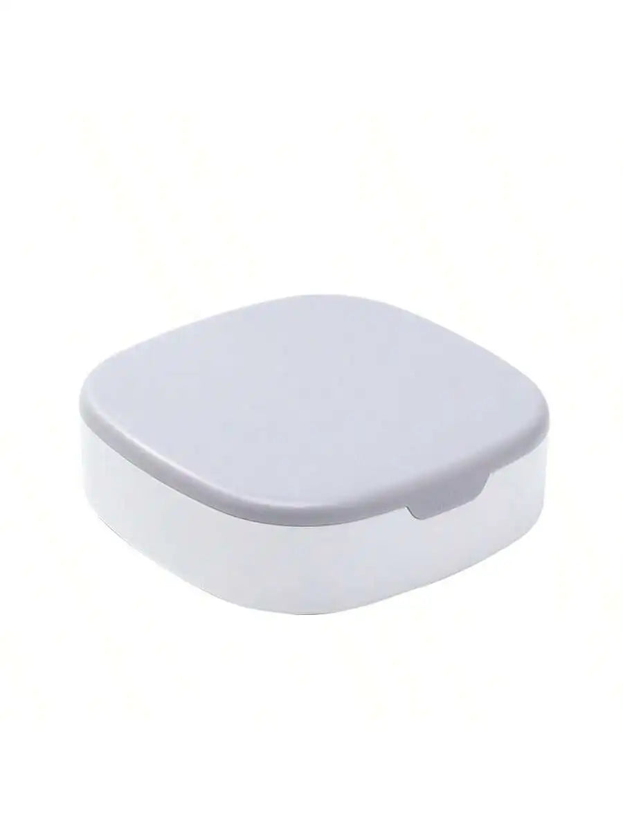 Mirror Jewelry Box Earring Necklace Storage Travel Portable Bag Qme white 9.5x9.5x11cm