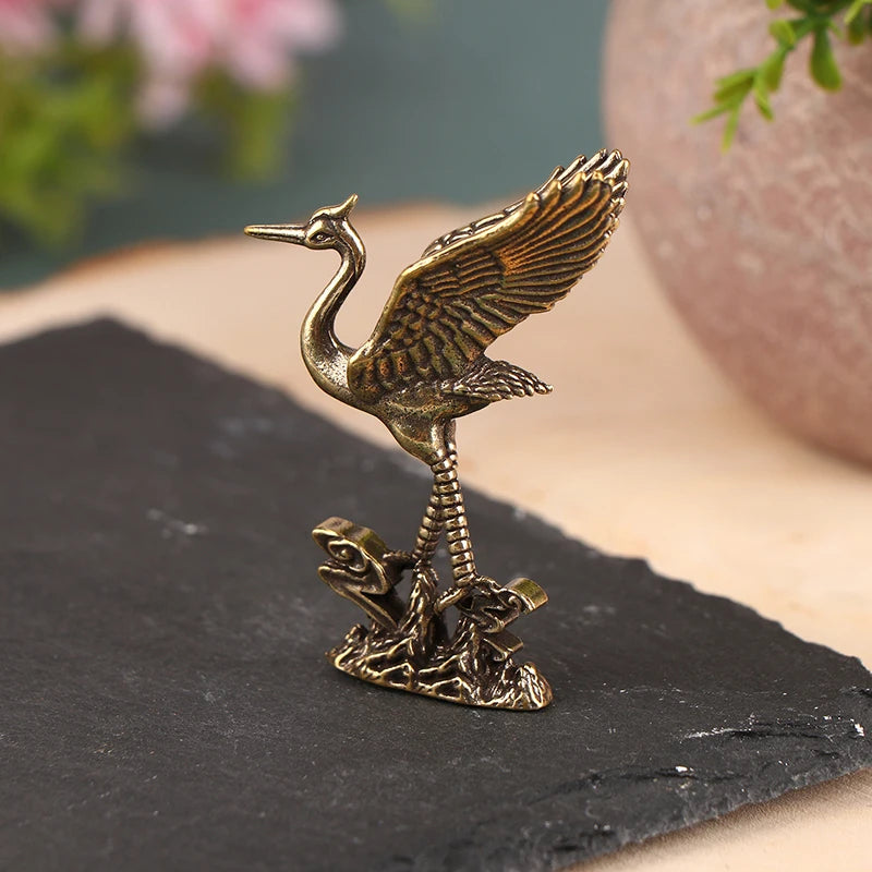 Living Room Decorations Crafts Accessories Brass Crane Figurines Qme Default Title