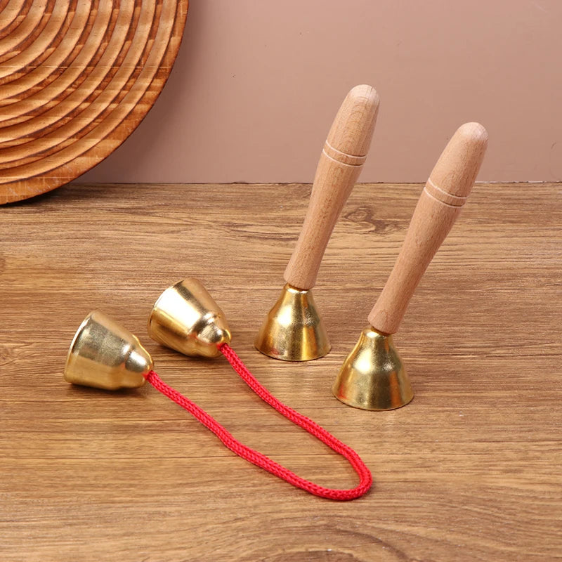 1Pair Children Musical Instrument Toy Bells Strings Handles Qme