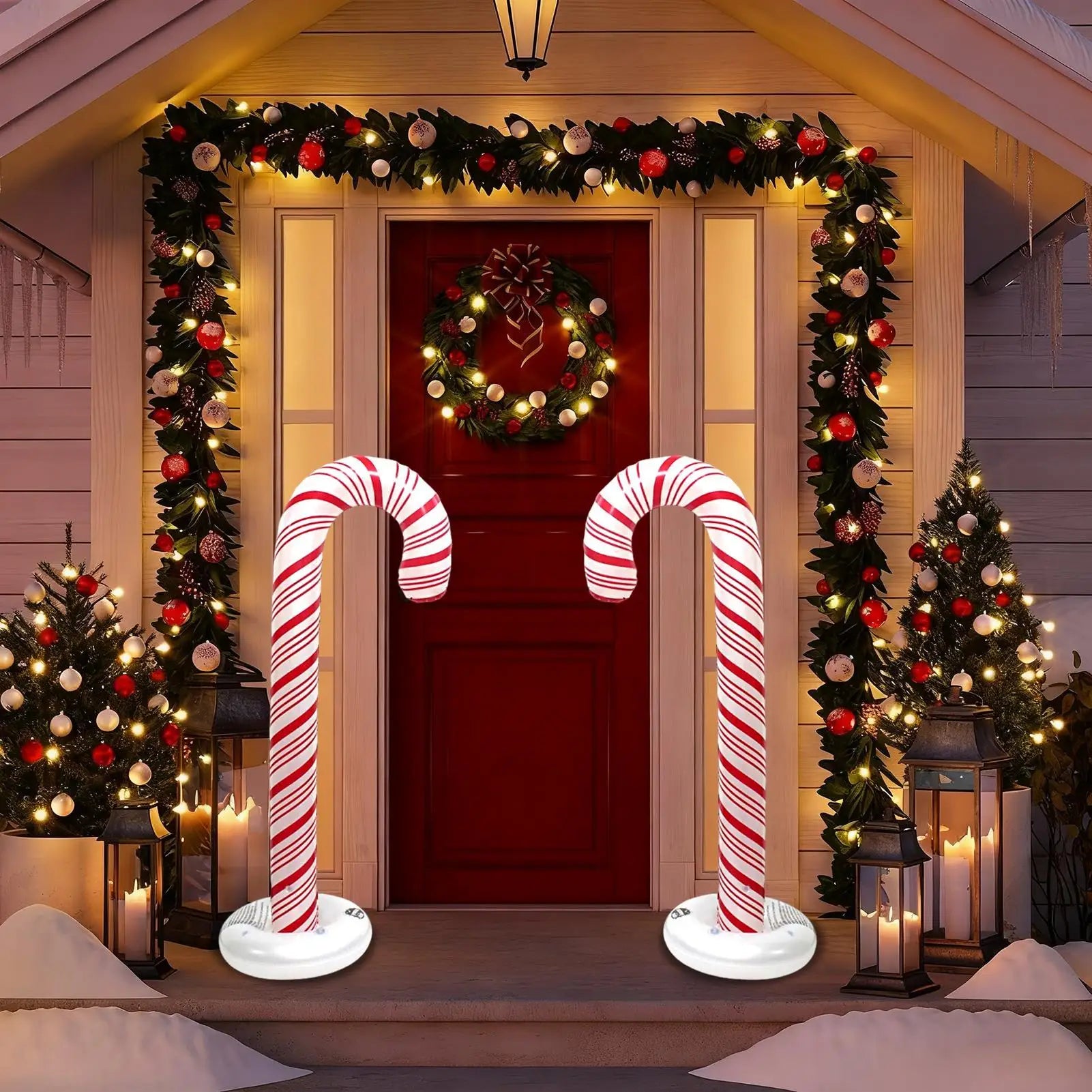 Christmas Inflatables 4 26ft Candy Cane Ornament 6 Inflatable Canes Qme