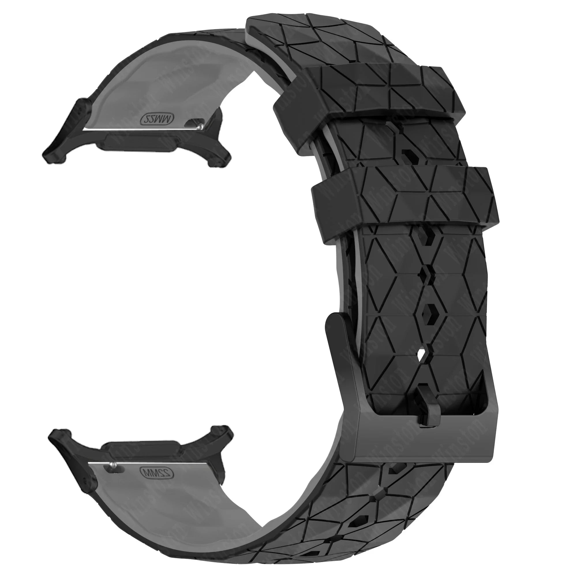 Sports Silicone Strap for Samsung Galaxy Watch 7 Ultra 47mm Soft Watchband Quick Fit Bracelet for Galaxy Watch 7 Ultra Wristband Qme Black Grey-B Galaxy Watch 7 Ultra