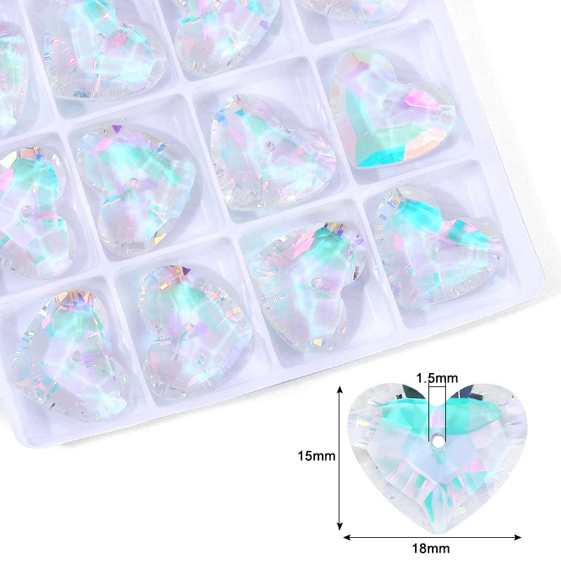 Cute Crystal Pendants With Multiple Shapes AB Color Glass Charms Beads Used For Making Necklaces Bracelets DIY Jewelry Making Qme 5-12pcs
