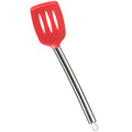 Silicone Slotted Spatula Turner High Heat Resistant BPA Free Kitchen Utensils Ideal Cookware for Frying Qme Red