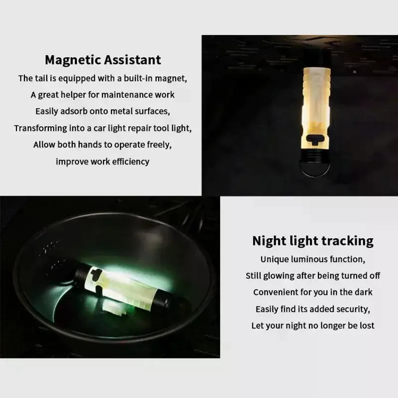 Pocket Mini Flashlight Outdoor Key Clip Cap Ambient Led Long Qme