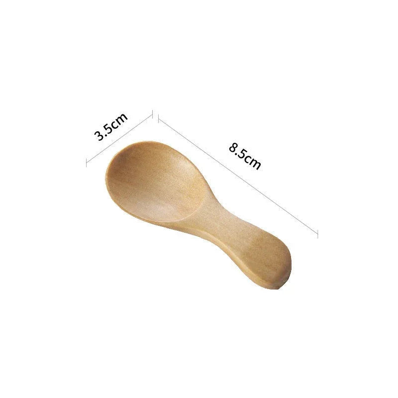 Mini Wooden Spoons Small Kitchen Spice Condiment Spoon Sugar Tea Coffee Scoop Short Handle Wood Kids Spoon Kitchen Gadgets Qme 1pcs wood