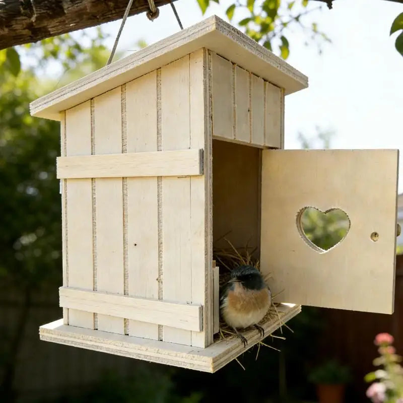 Chic Mini Dollhouse Wooden Birdhouse Nest Chicken Coop Model Home Qme