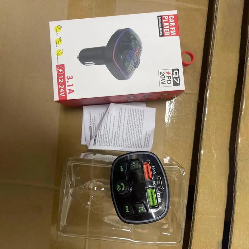 Versatile Bluetooth 5 0 Car Charger FM Transmitter PD 18W Type-c Dual Qme A2