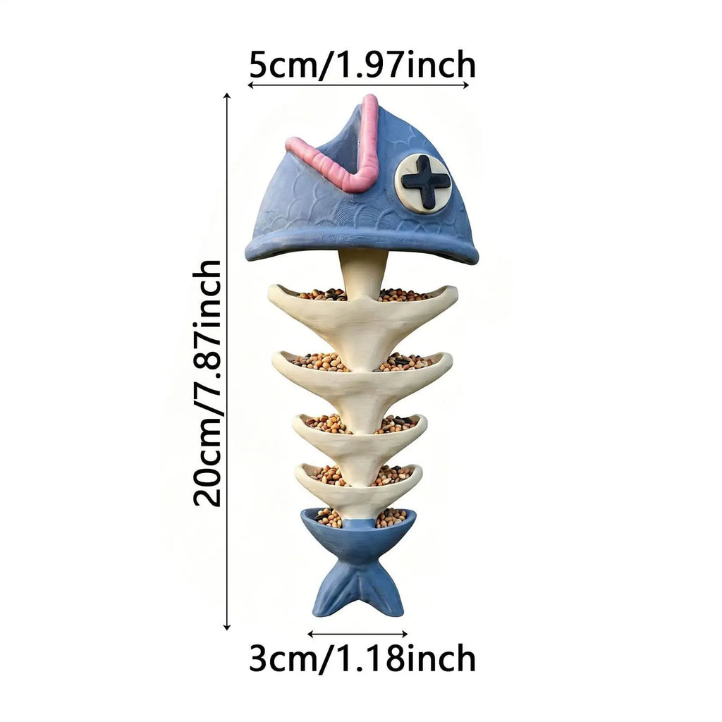 Bird Feeder Resin Creative Novelty Fish Bone Rack Outdoor Outside Qme