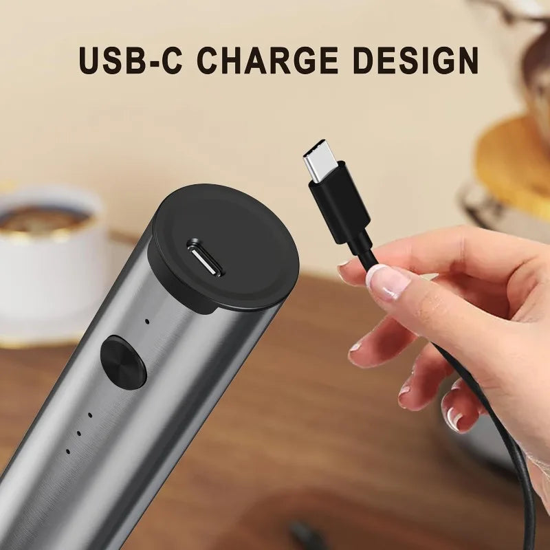 Rechargeable Electric Whisk USB Charging Mini Milk Foam Coffee Whisk Portable Whisk Blender Kitchen Cooking Blender Qme