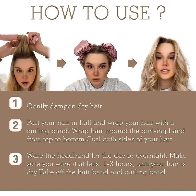Heatless Curling Rod No Heat Hair Curler Silk Curls Soft Rollers Qme