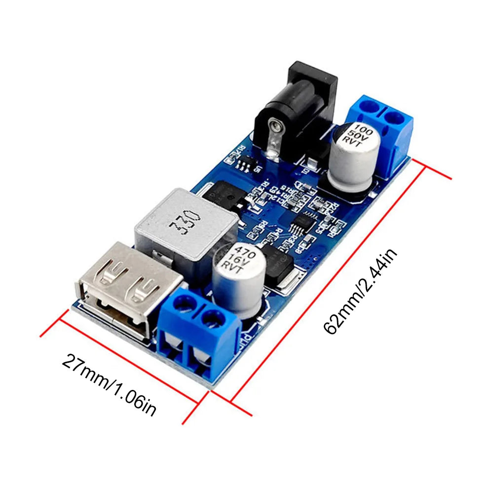 DC-DC 24V/12V To 5V 5A Step Down Power Supply Buck Converter Adjustable Step-down Power Supply Module USB Voltage Regulator Qme