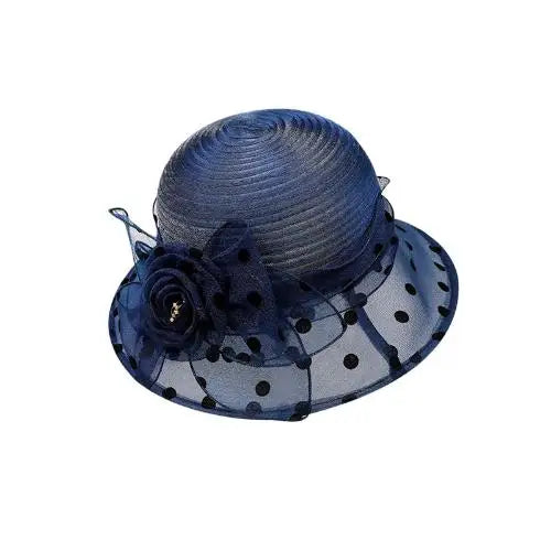 Floral Organza Sun Hat Elegant Wide Brim Bucket Hat UPF 50+ Breathable Flower Vacation Style Beach Sun Hat Qme NV
