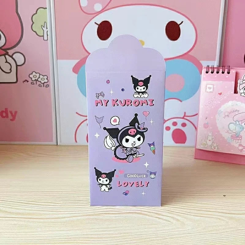 Hello Kitty Kuromi Red Envelope Pouch Cute, Cartoon-Style, Creative, and Trendy Storage Pouch Qme