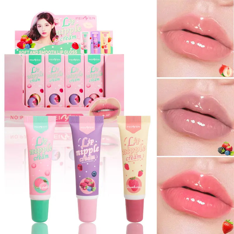 Shimmering Hydrating Lip Oil Tinted Argan Fruit Flavors Nourishing Qme